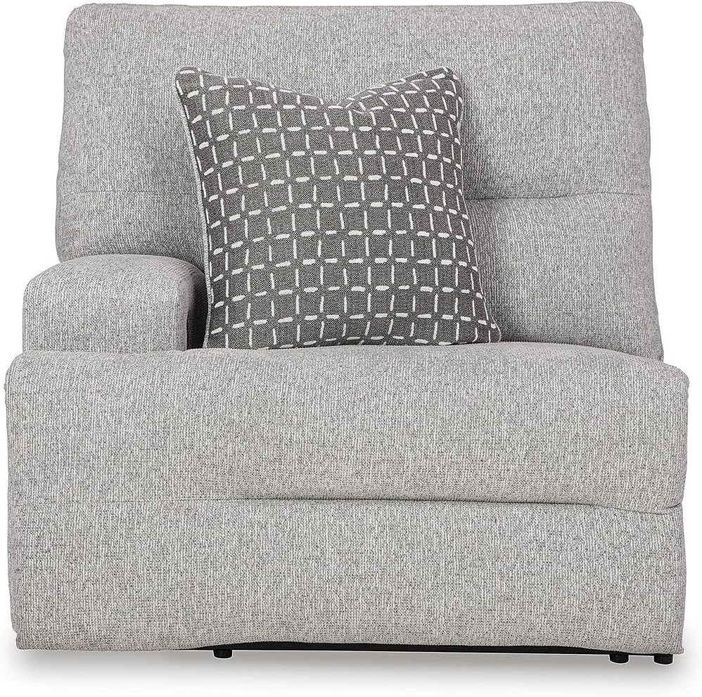 image:imageSignature Design by Ashley Acklen Place Stain Resistant Contemporary LeftArm Facing 3Piece Power Reclining Sectional Sofa with Chaise Adjustable Headrest USB PortsConsole and Cup Holders BluePewter