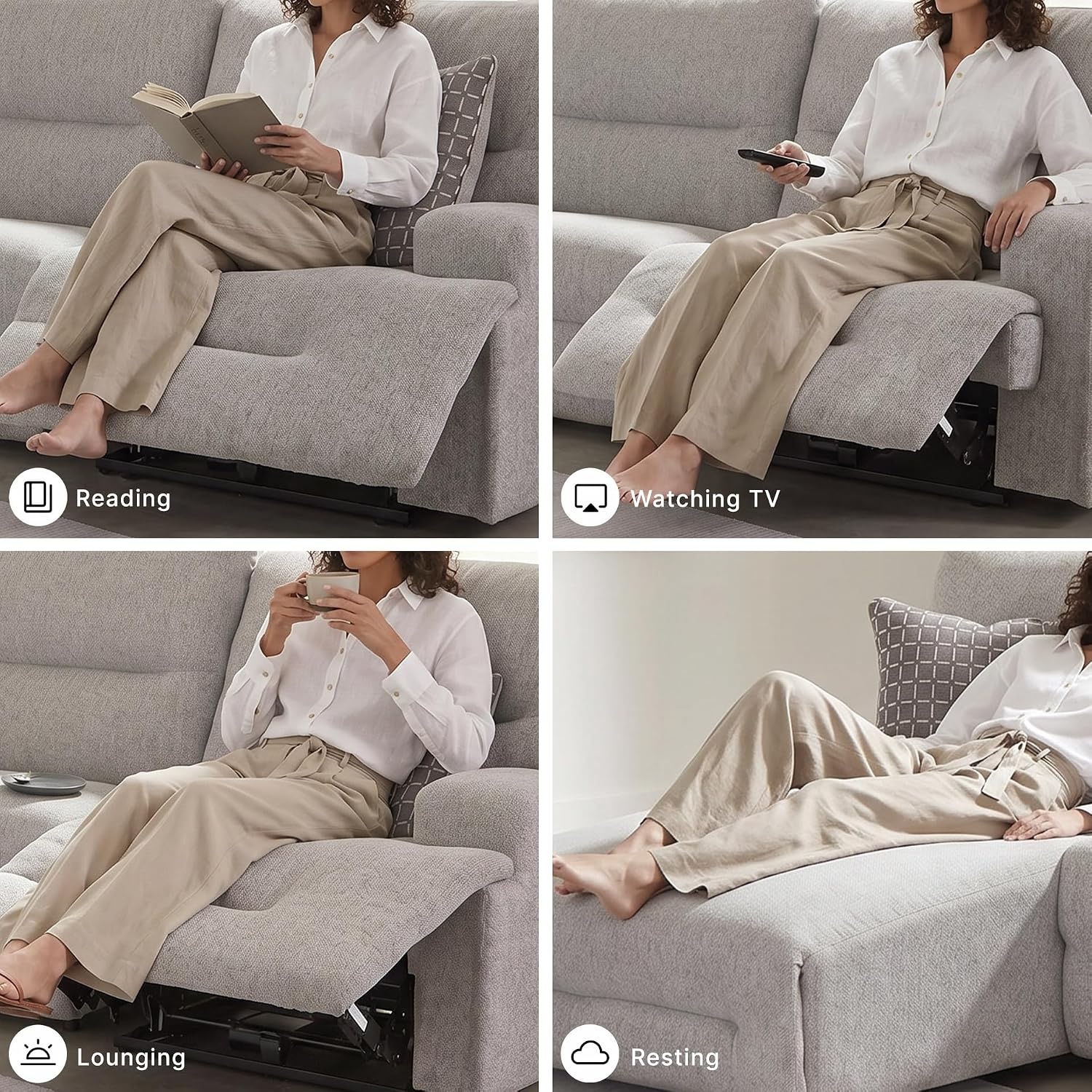 image:imageSignature Design by Ashley Acklen Place Stain Resistant Contemporary LeftArm Facing 3Piece Power Reclining Sectional Sofa with Chaise Adjustable Headrest USB PortsConsole and Cup Holders BluePewter