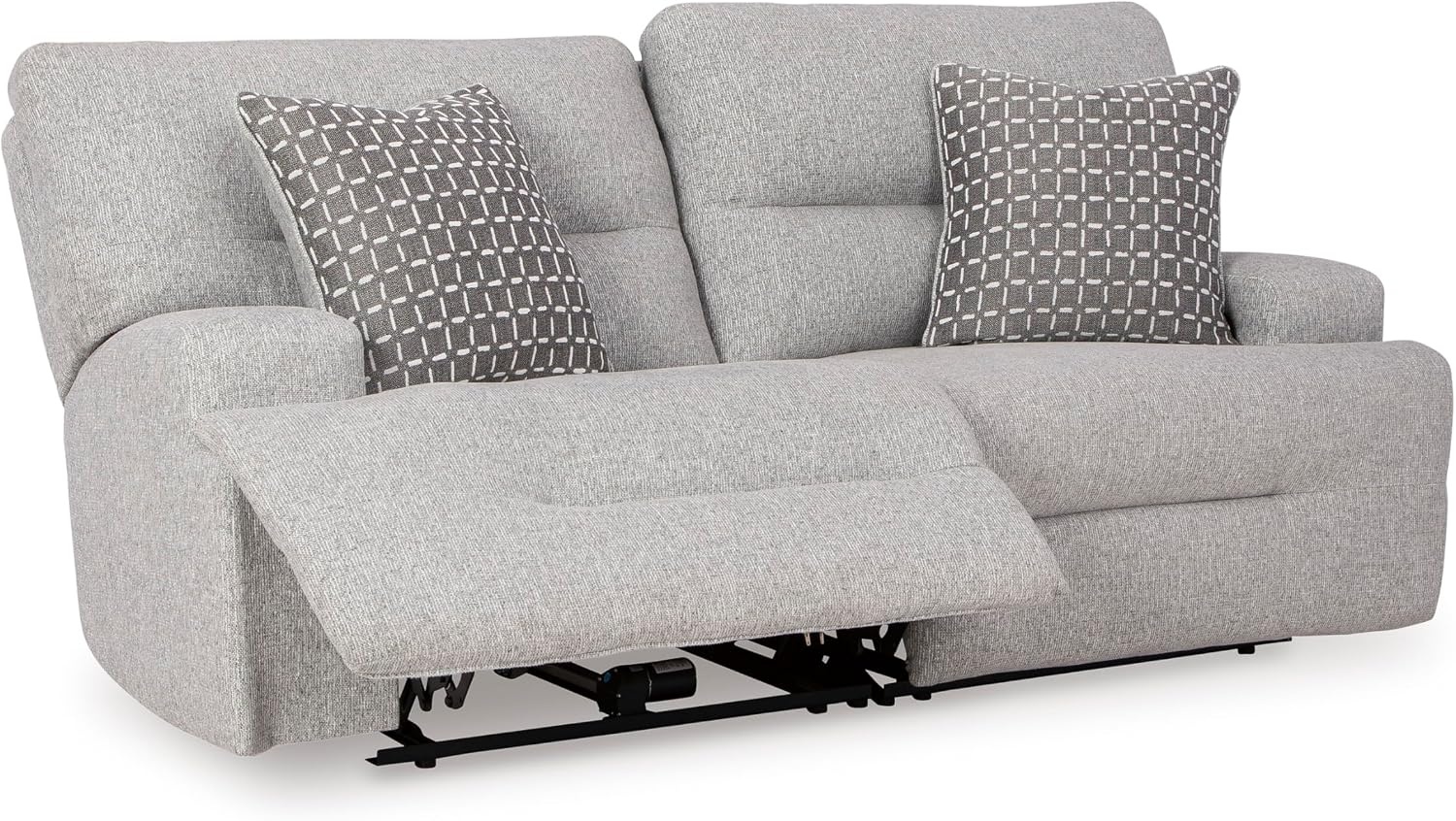 image:imageSignature Design by Ashley Acklen Place Stain Resistant Contemporary LeftArm Facing 3Piece Power Reclining Sectional Sofa with Chaise Adjustable Headrest USB PortsConsole and Cup Holders BluePewter