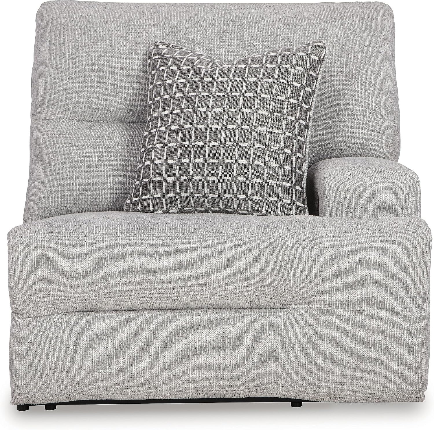 image:imageSignature Design by Ashley Acklen Place Stain Resistant Contemporary LeftArm Facing 3Piece Power Reclining Sectional Sofa with Chaise Adjustable Headrest USB PortsConsole and Cup Holders BluePewter