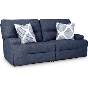 Signature Design by Ashley Acklen Place Stain Resistant Contemporary Left-Arm Facing 3-Piece Power Reclining Sectional Sofa with Chaise, Adjustable Headrest, USB Ports,Console and Cup Holders, Blue(Navy)