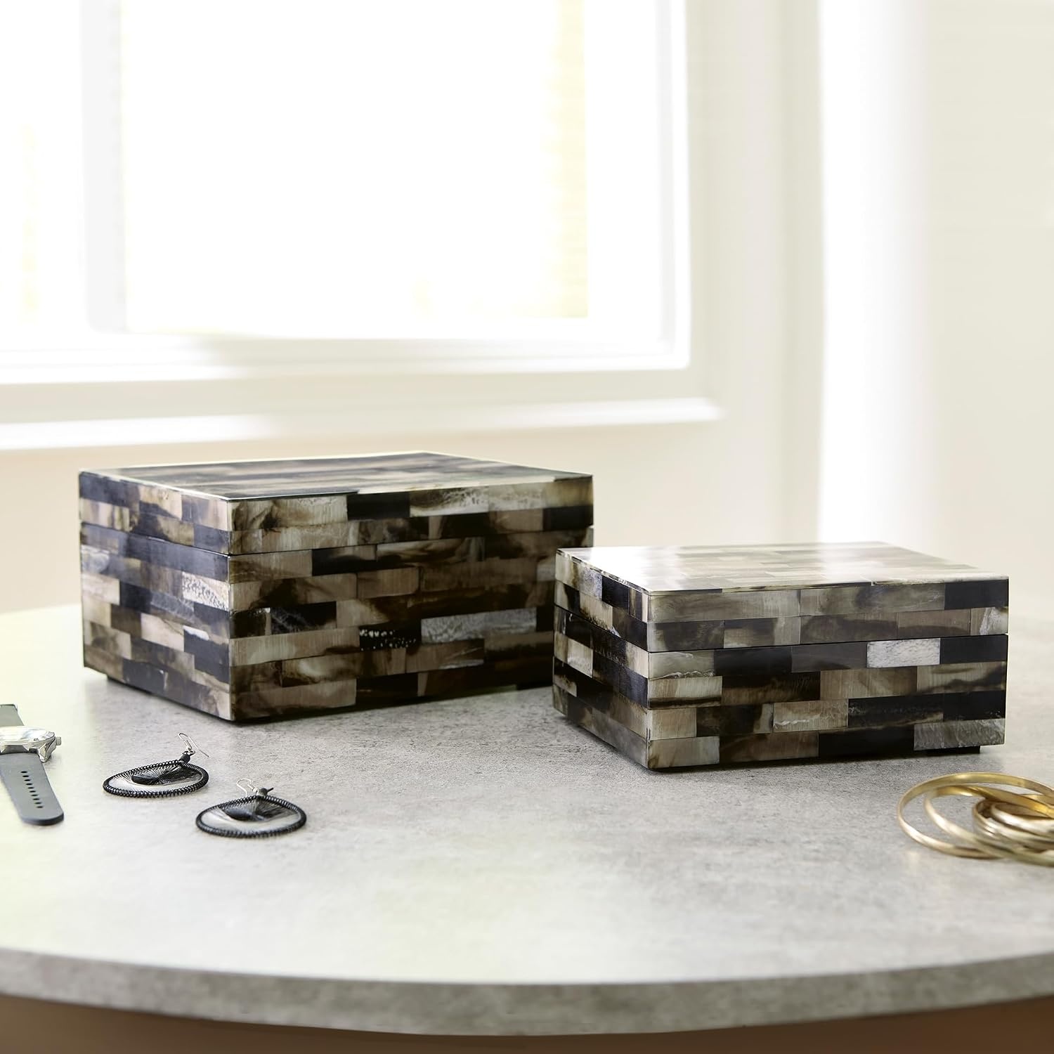 image:imageSignature Design by Ashley Ellford Mosaic Pattern Box Set Set of 2 Multicolor