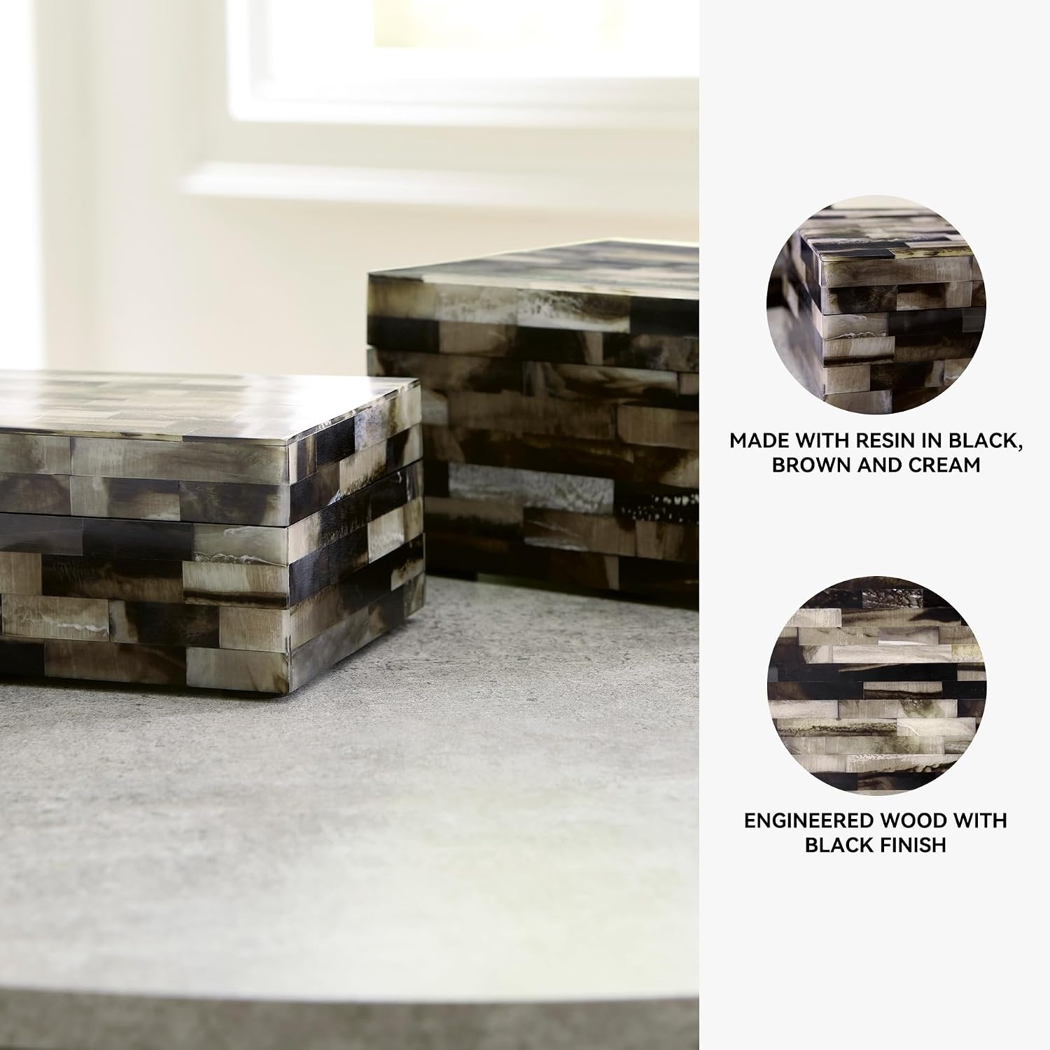 image:imageSignature Design by Ashley Ellford Mosaic Pattern Box Set Set of 2 Multicolor
