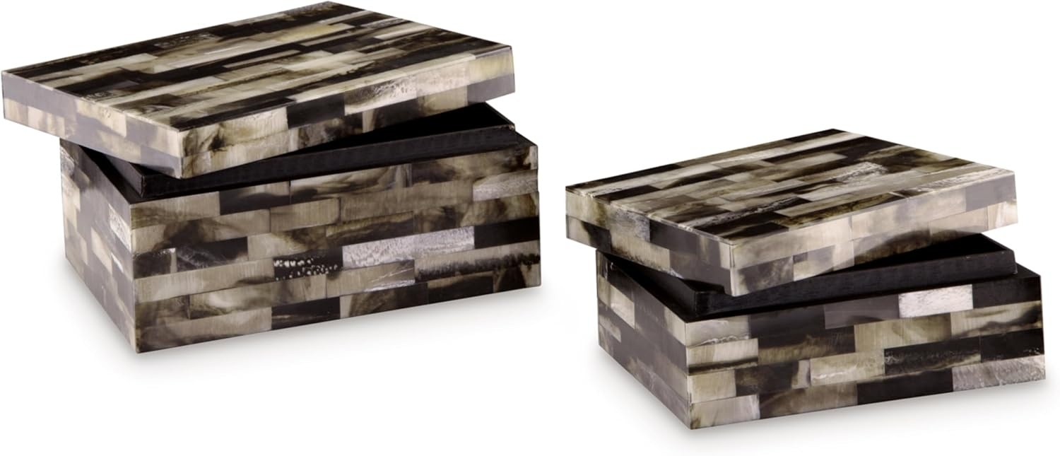 image:imageSignature Design by Ashley Ellford Mosaic Pattern Box Set Set of 2 Multicolor