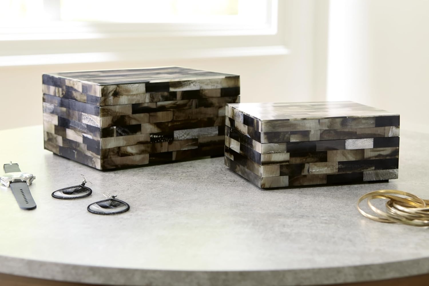 image:imageSignature Design by Ashley Ellford Mosaic Pattern Box Set Set of 2 Multicolor