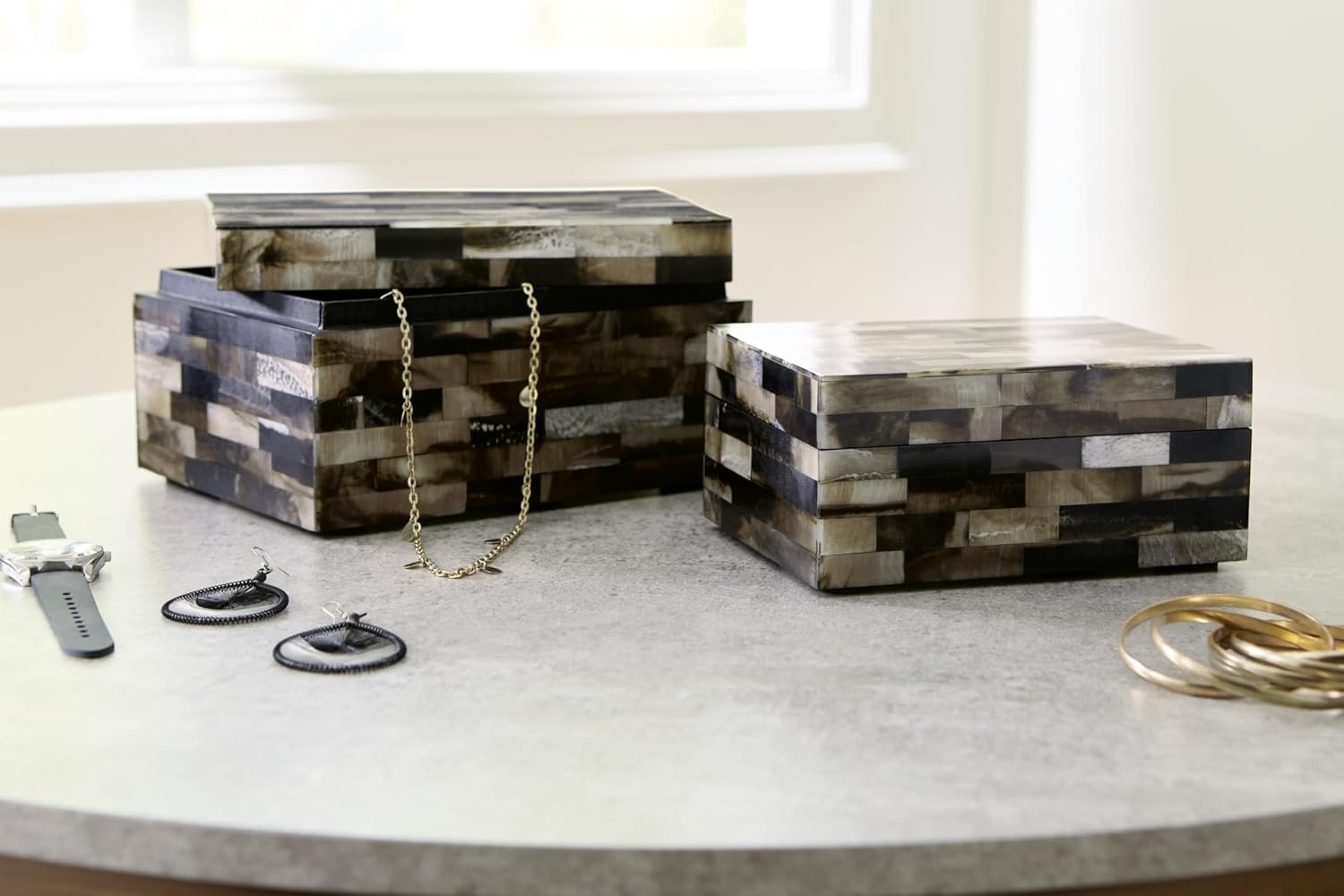 image:imageSignature Design by Ashley Ellford Mosaic Pattern Box Set Set of 2 Multicolor