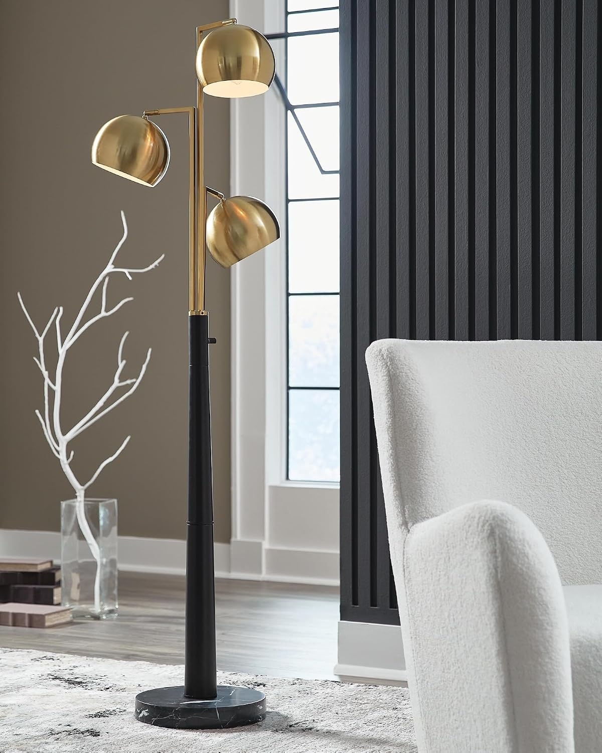 image:imageSignature Design by Ashley Industrial Gold Floor Lamp Black
