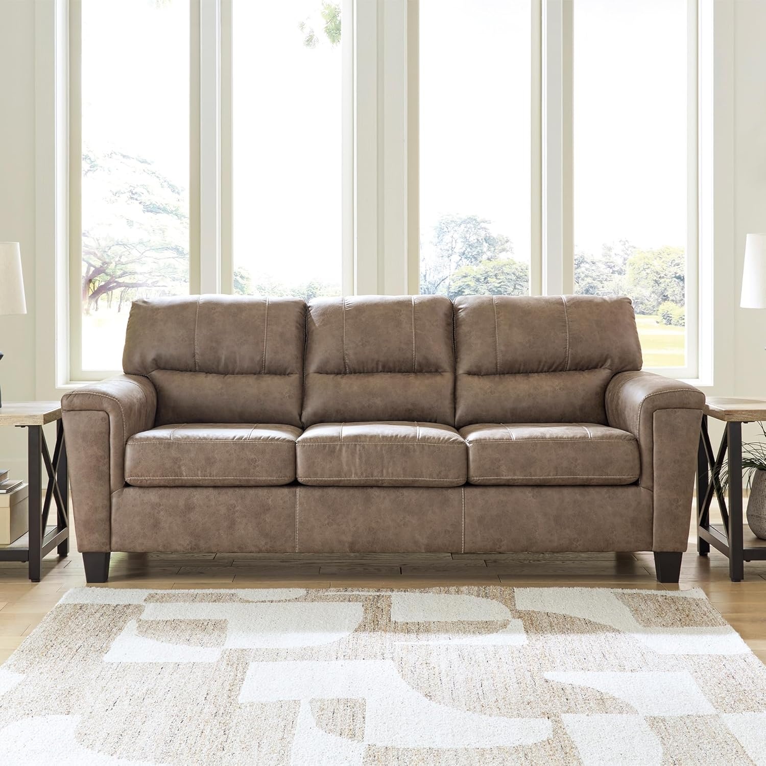 image:imageSignature Design by Ashley Navi Faux Leather 3Seater Sofa Fossil