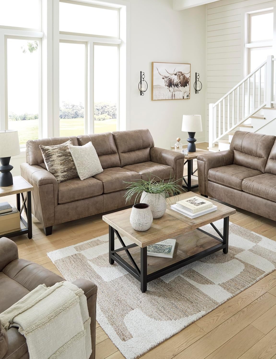 image:imageSignature Design by Ashley Navi Faux Leather 3Seater Sofa Fossil