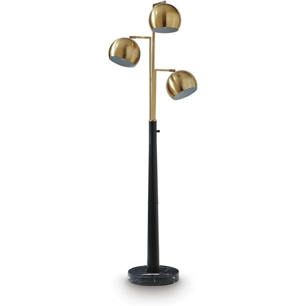 image:imageSignature Design by Ashley Industrial Gold Floor Lamp Black