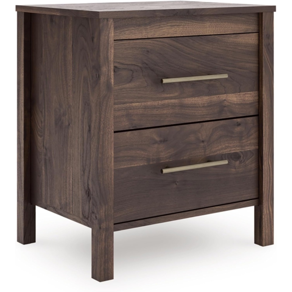 image:imageSignature Design by Ashley 2 Drawer Nightstand Modern Rustic Mocha BrownMocha