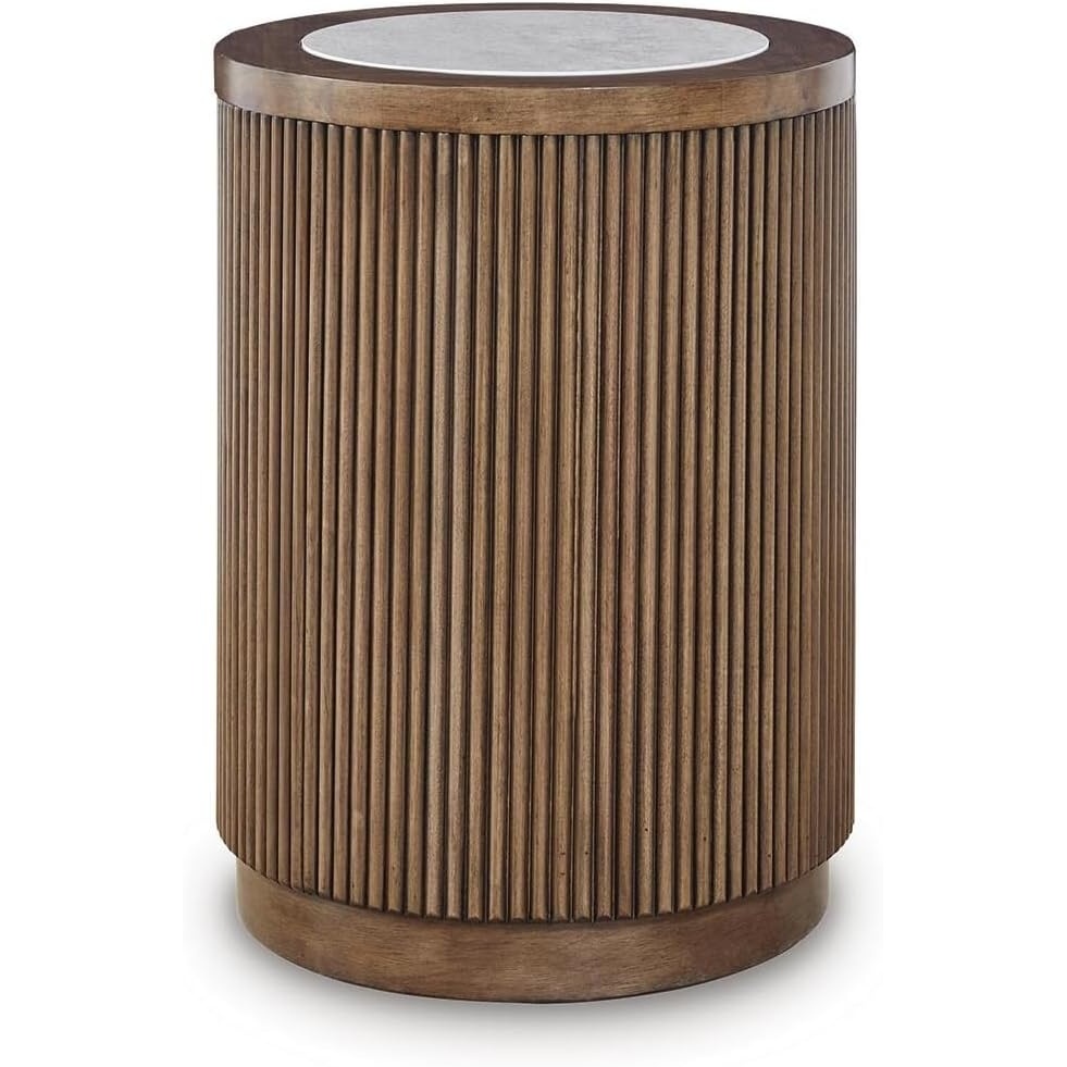 image:imageSignature Design by Ashley Grayman Modern End Table with Faux Marble Pattern Black amp WhiteBrown