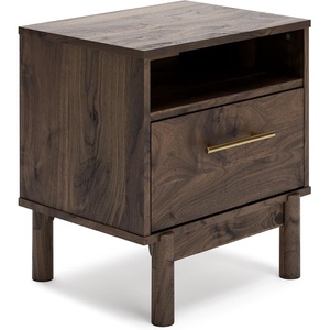 Signature Design by Ashley 2 Drawer Nightstand, Modern Rustic Mocha Brown(Brown)
