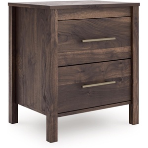 Signature Design by Ashley 2 Drawer Nightstand, Modern Rustic Mocha Brown(Mocha)