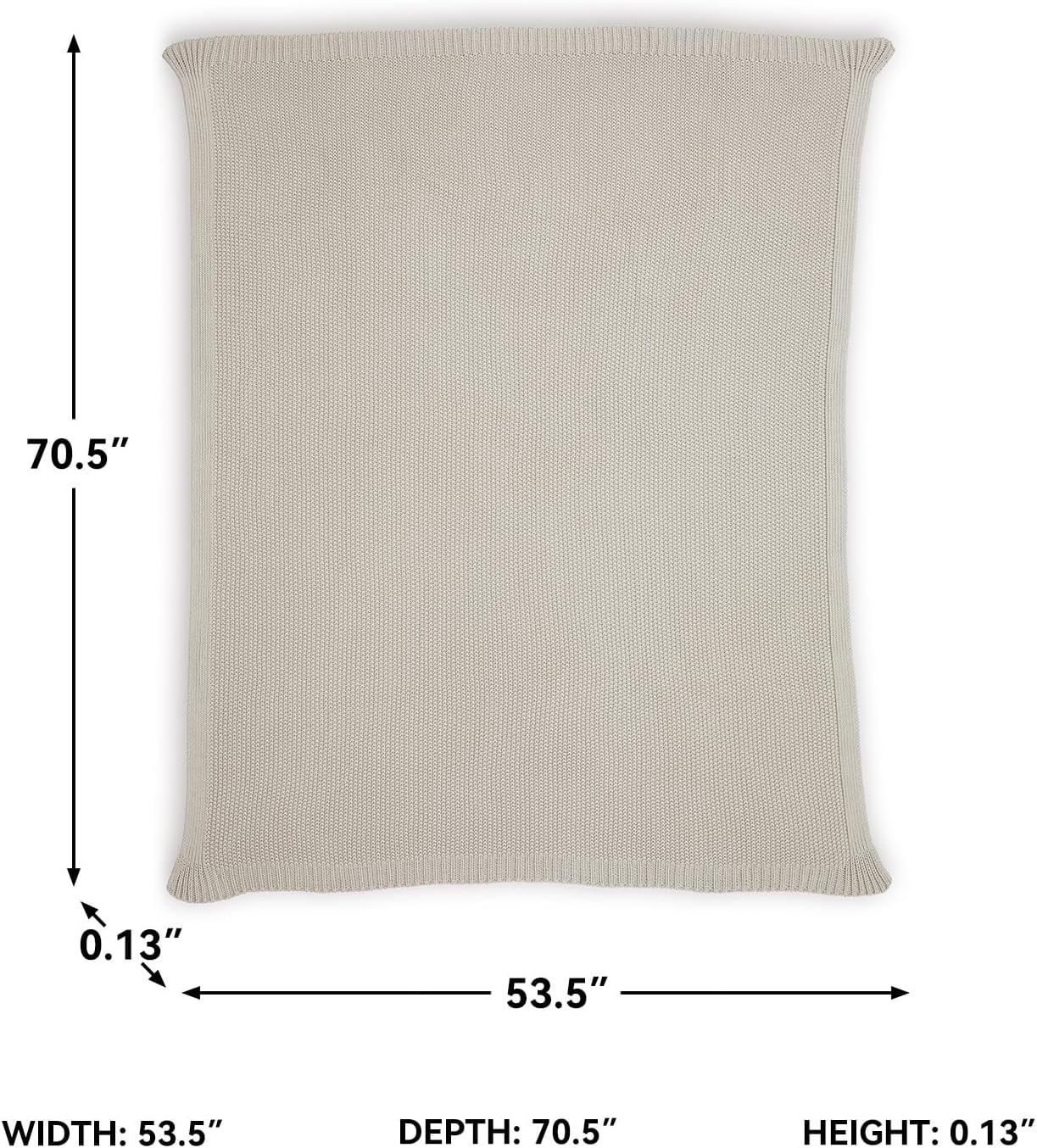 image:imageSignature Design by Ashley Gayelery Contemporary Cotton Blanket Throw Set of 3 Light Gray