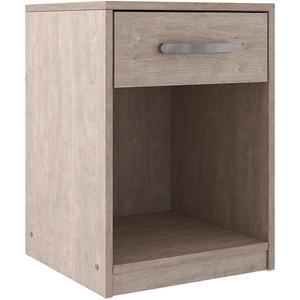 Signature Design by Ashley Finch Contemporary 1 Drawer Nightstand, Black(Beige)