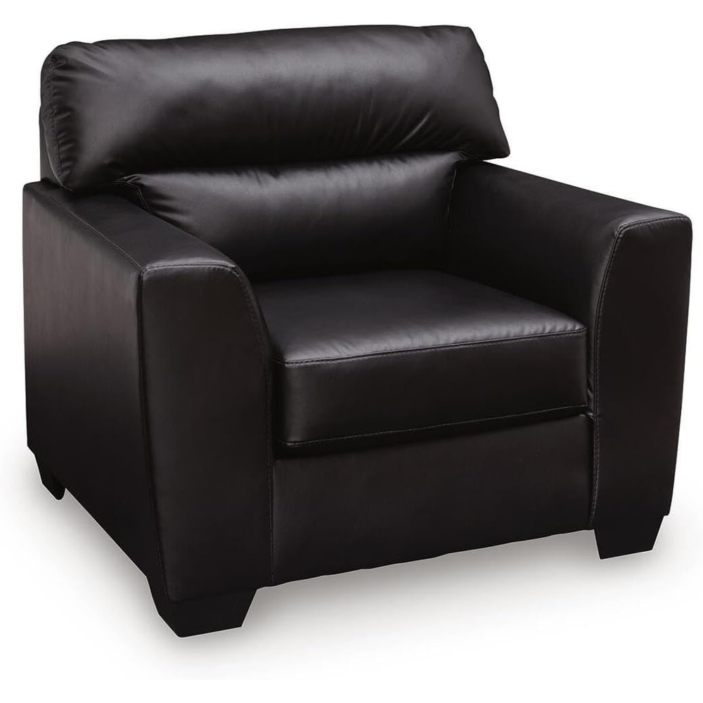 image:imageSignature Design by Ashley Faux Leather Accent Living Room Chair Midnight