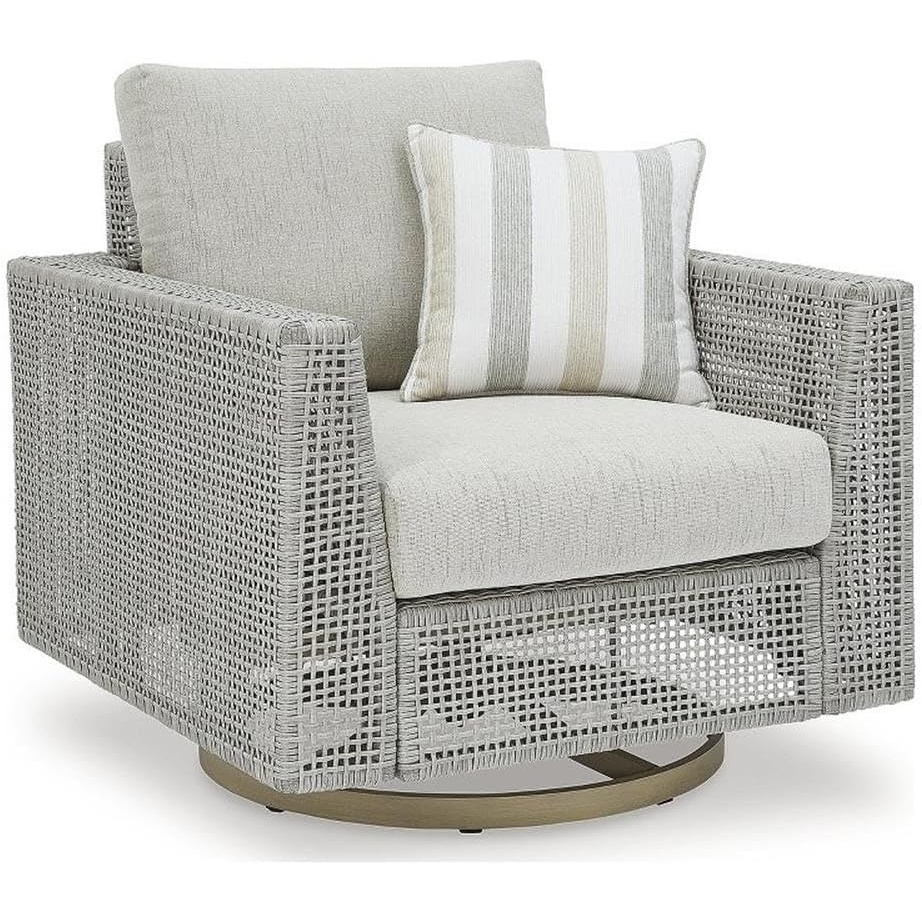 image:imageSignature Design by Ashley Hemlock Mica Outdoor Swivel Lounge with Cushion