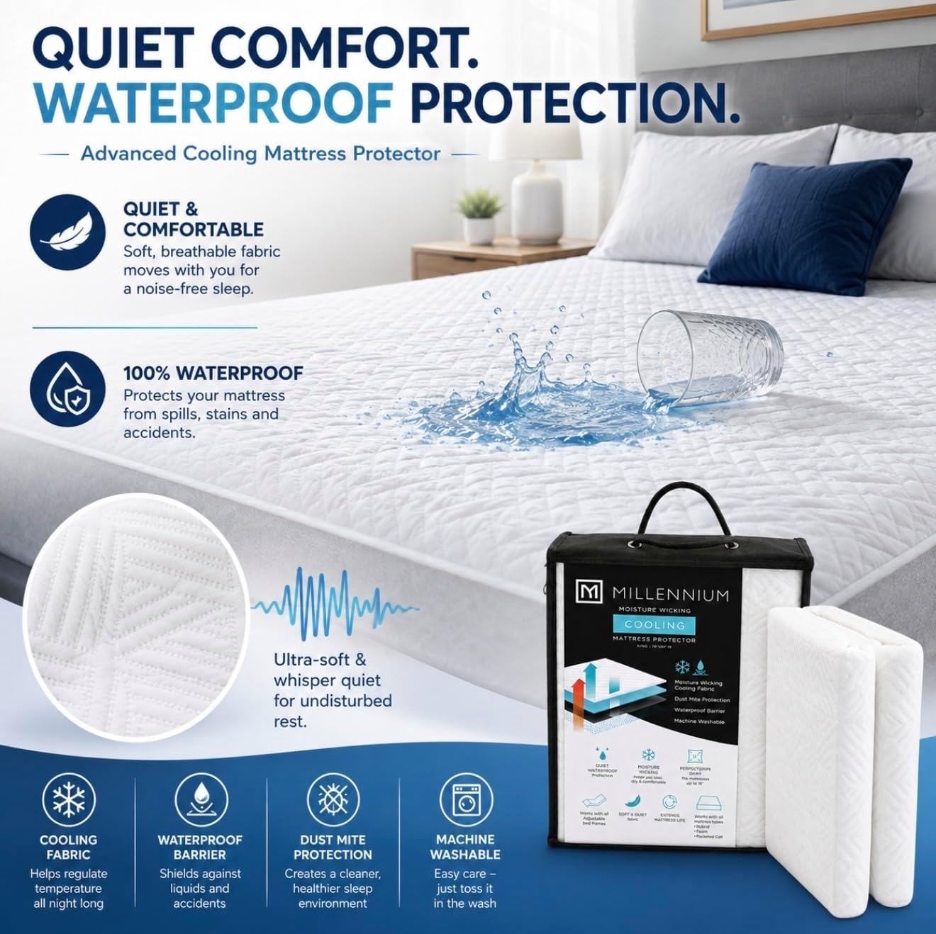 image:imageSignature Design by Ashley Cooling Waterproof Mattress Protector King