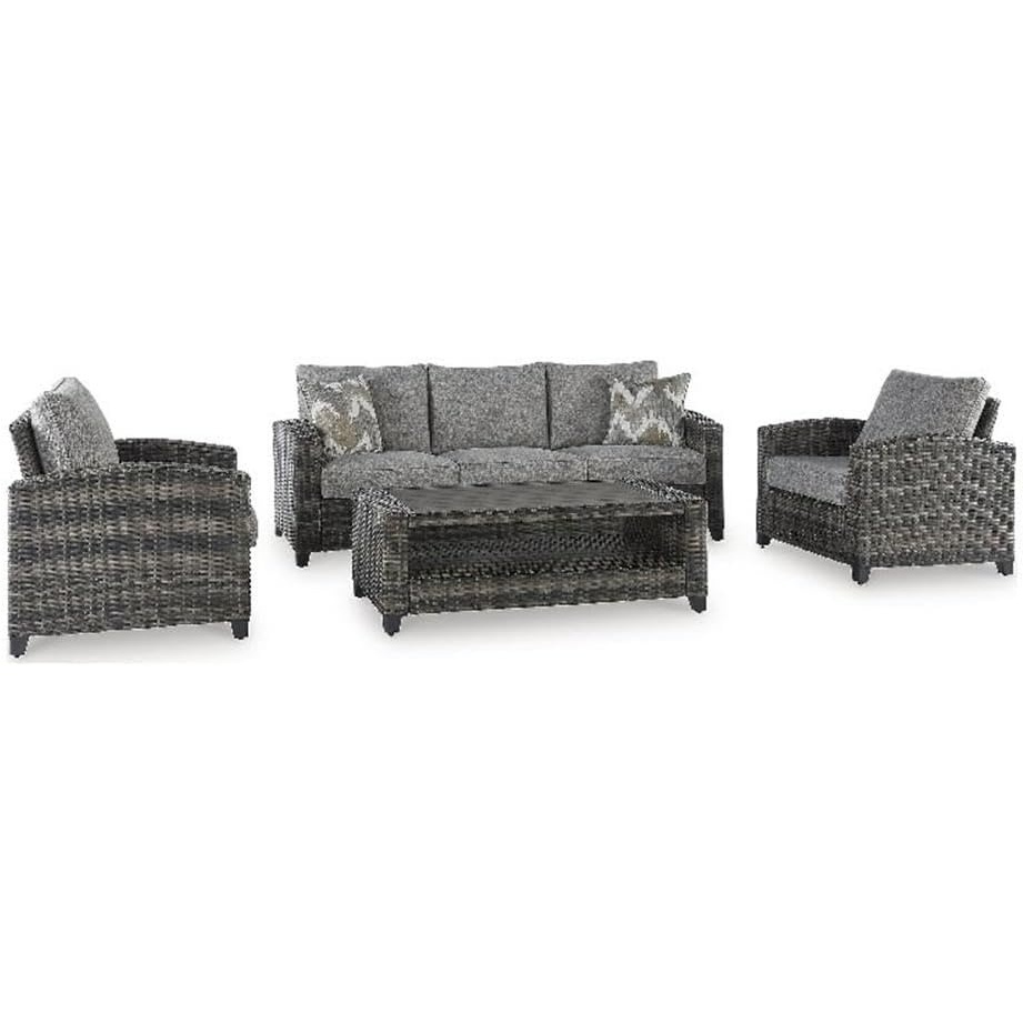 image:imageSignature Design by Ashley Cusp Zircon Outdoor SofaChairsTable Set Set of 4
