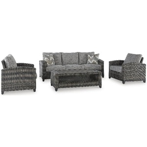 Signature Design by Ashley Cusp Zircon Outdoor Sofa/Chairs/Table Set (Set of 4)