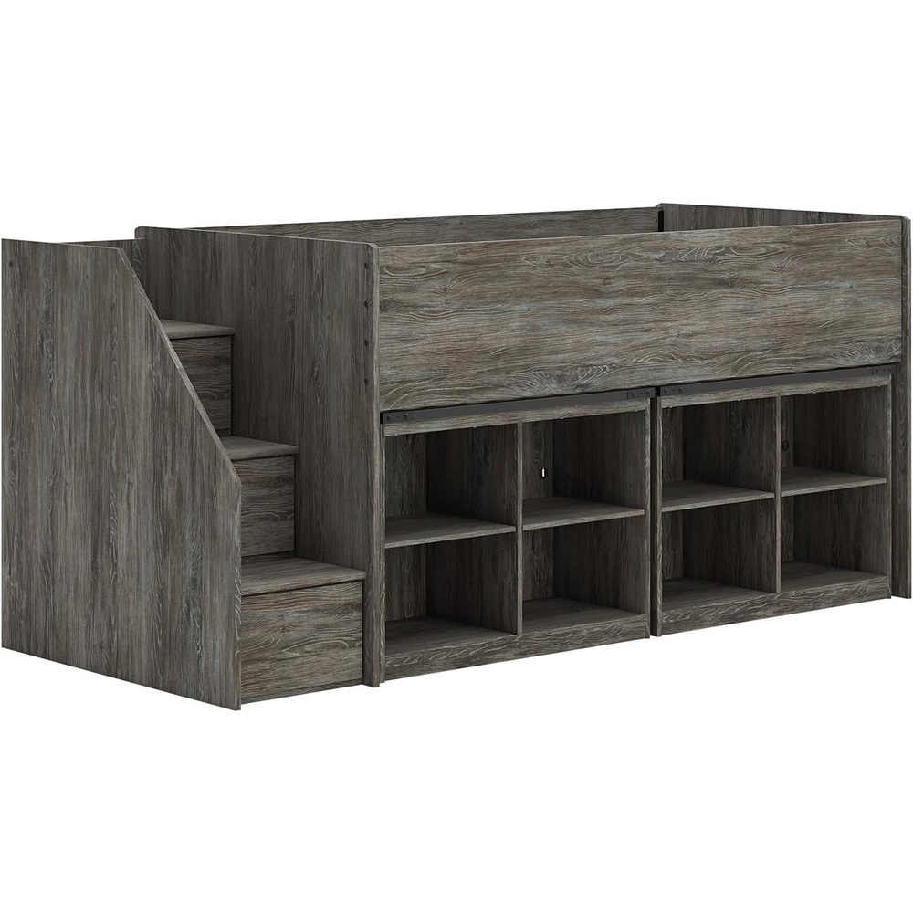 image:imageSignature Design by Ashley Twin Loft Bed with Storage Warm Gray