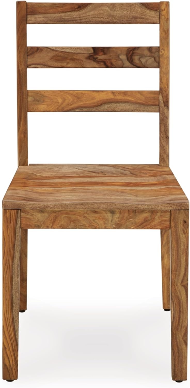 image:imageSignature Design by Ashley Dressonni Farmhouse Solid Wood Armless Dining Chair Set of 2 Light Brown