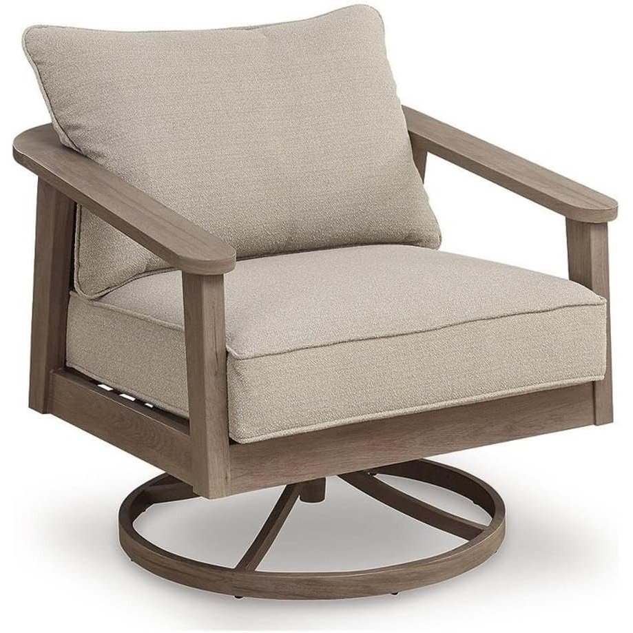 image:imageSignature Design by Ashley Magnetite Ripple Outdoor Swivel Lounge with Cushion