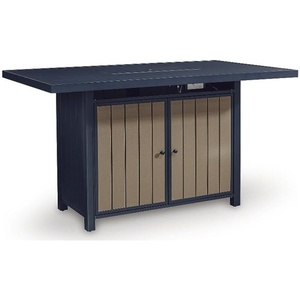 Signature Design by Ashley Bayou Clay Outdoor Bar Table with Fire Pit