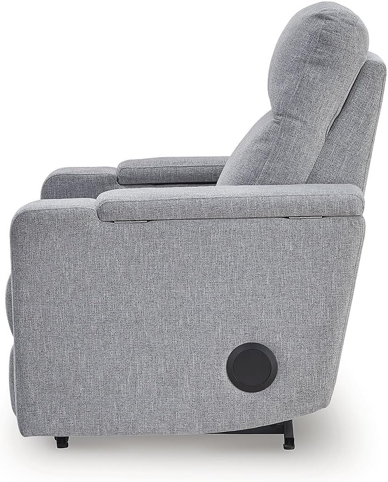 image:imageSignature Design by Ashley Power Glider Recliner with Audio Pewter