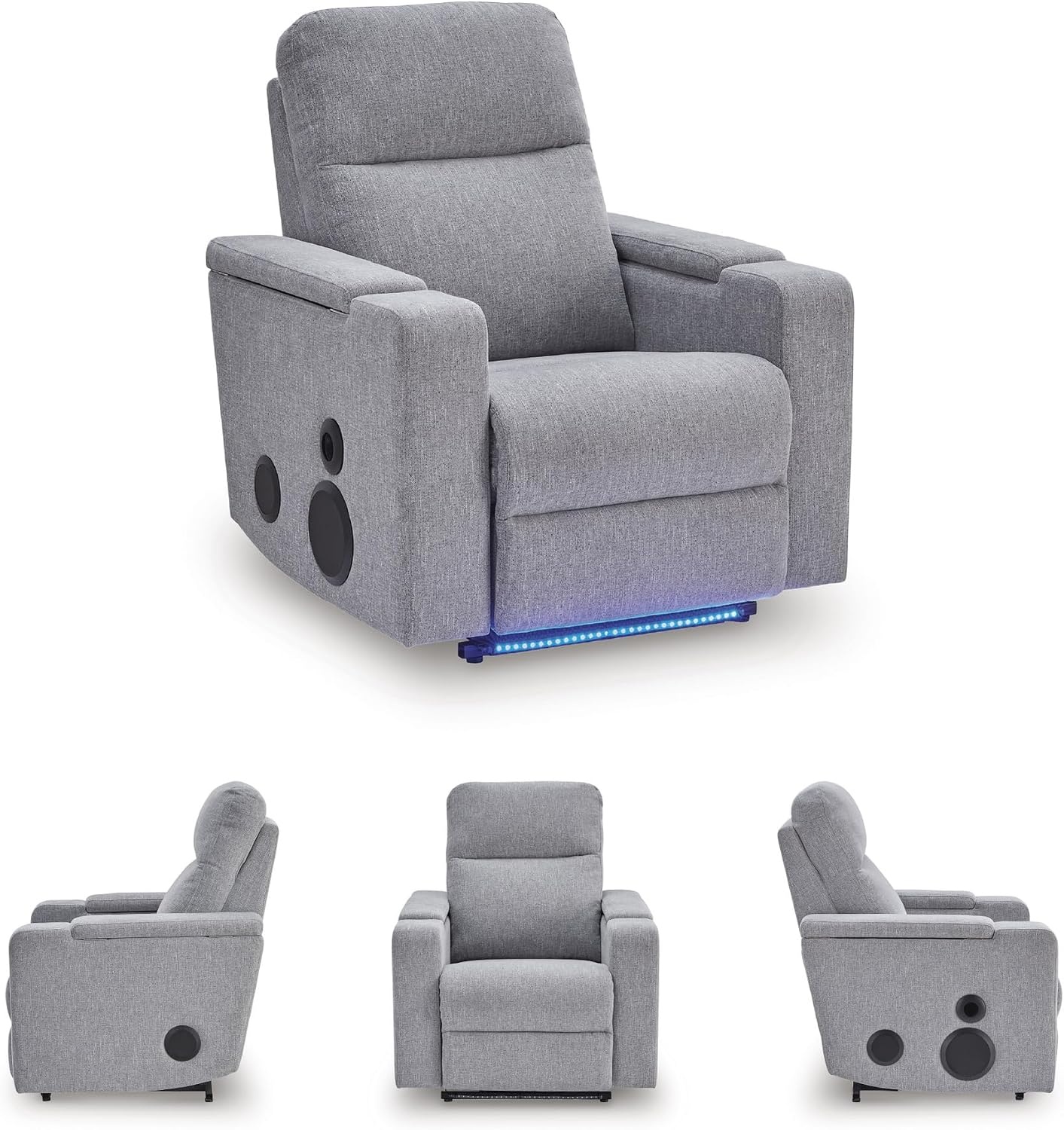 image:imageSignature Design by Ashley Power Glider Recliner with Audio Pewter