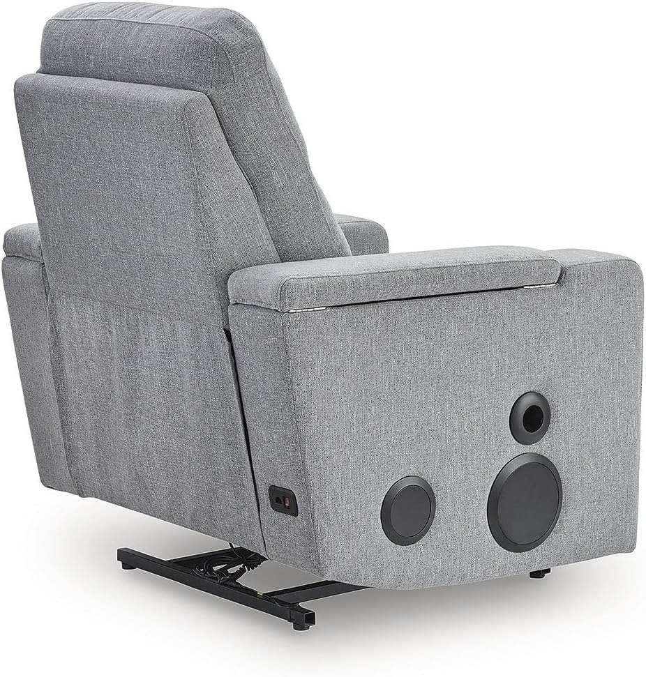 image:imageSignature Design by Ashley Power Glider Recliner with Audio Pewter