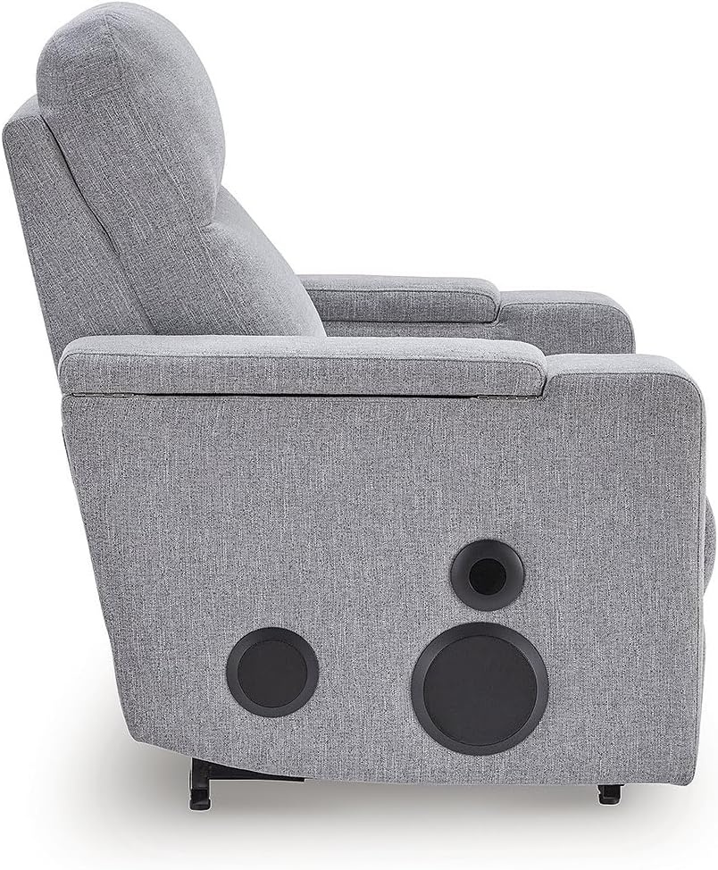 image:imageSignature Design by Ashley Power Glider Recliner with Audio Pewter