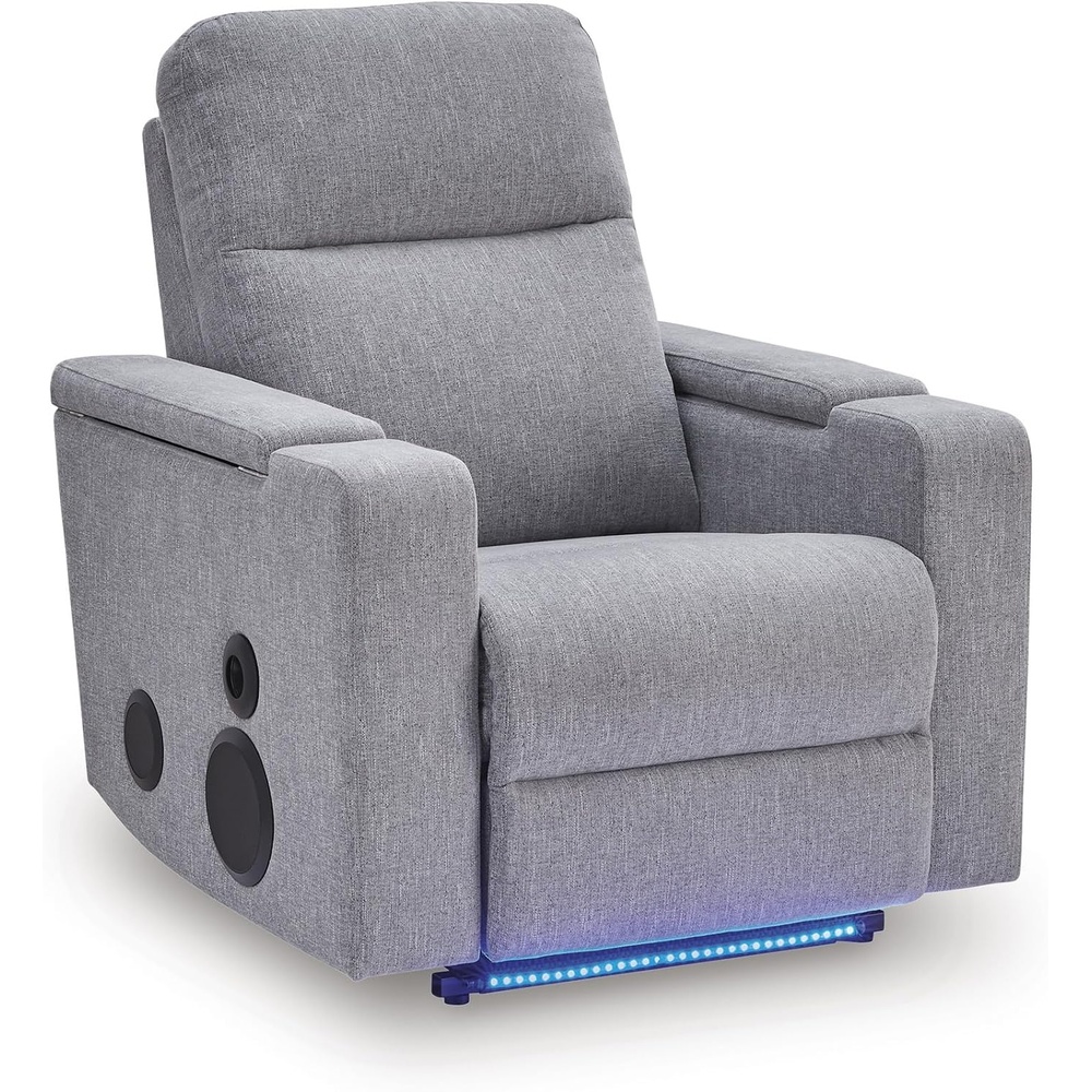 image:imageSignature Design by Ashley Power Glider Recliner with Audio Pewter