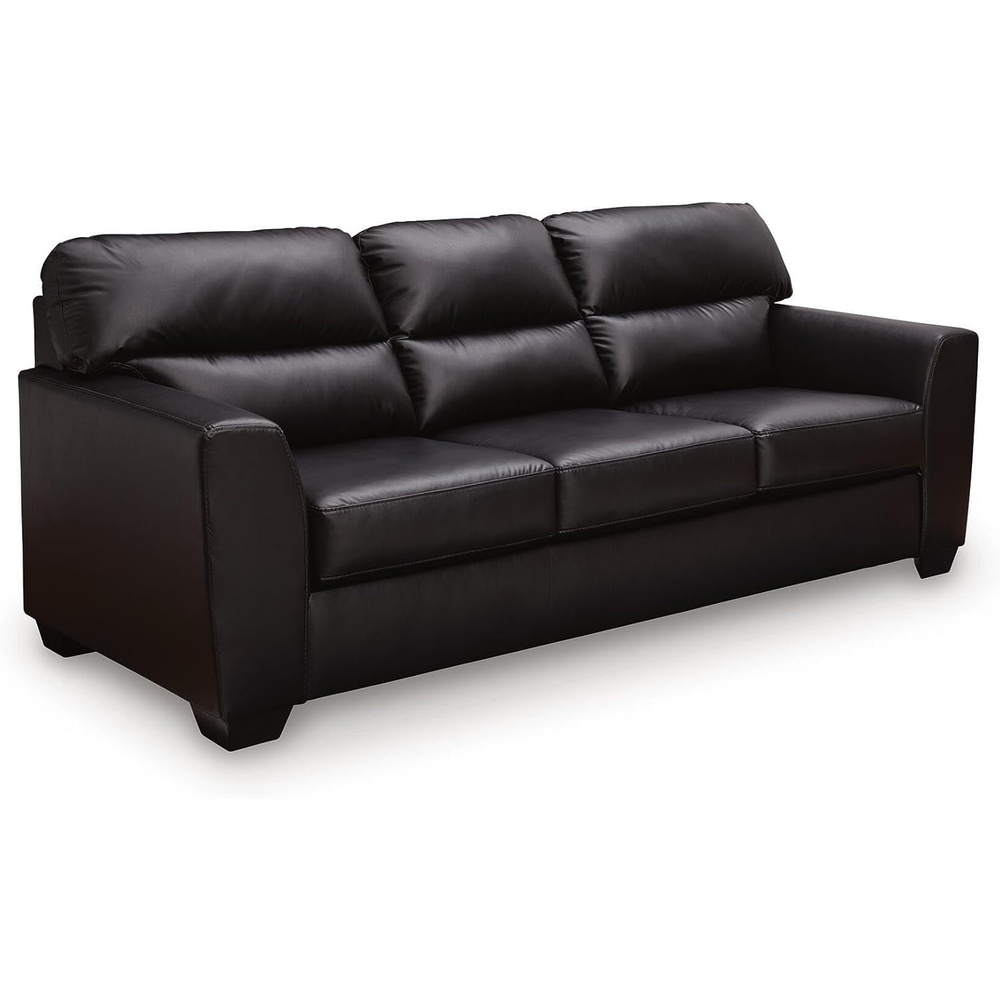 image:imageSignature Design by Ashley Faux Leather Sofa Sleeper Queen Midnight