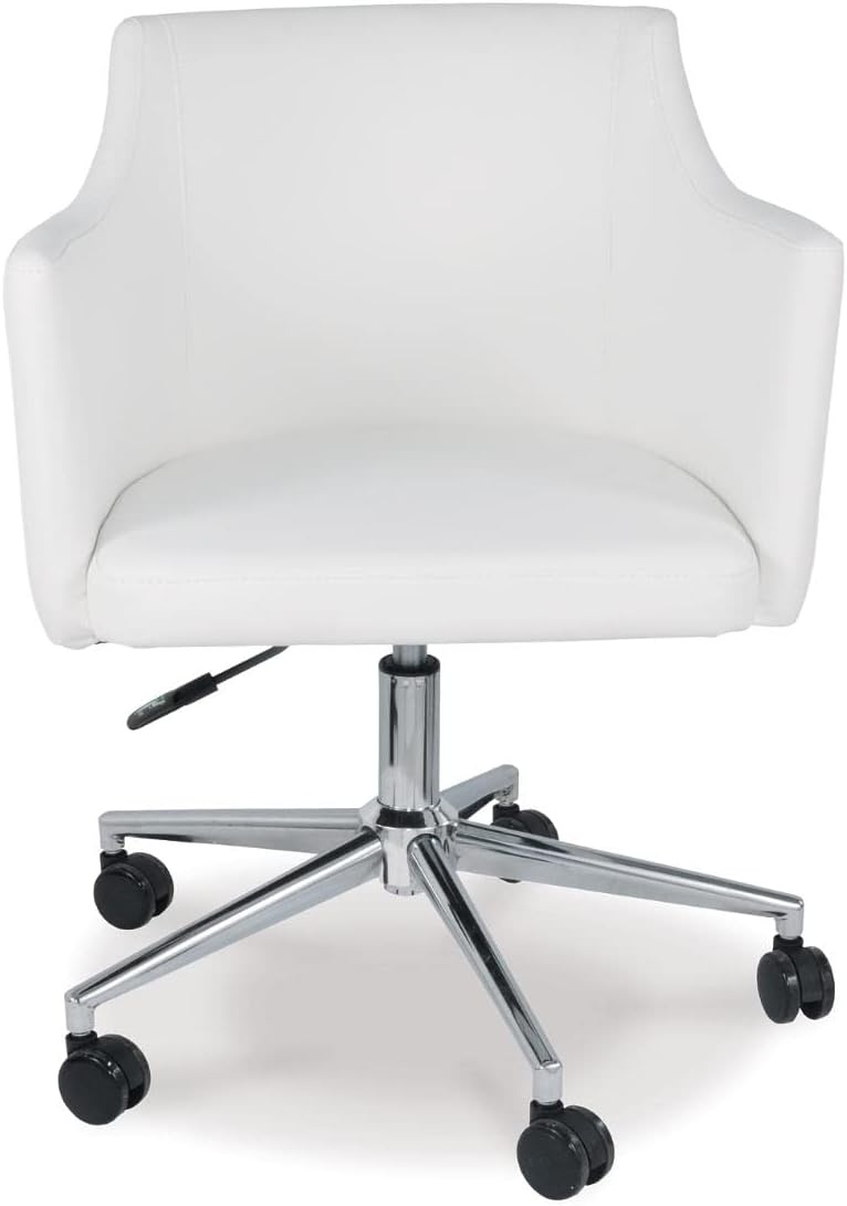 image:imageSignature Design by Ashley Baraga Contemporary Adjustable Swivel Home Office Desk Chair WhiteWhite