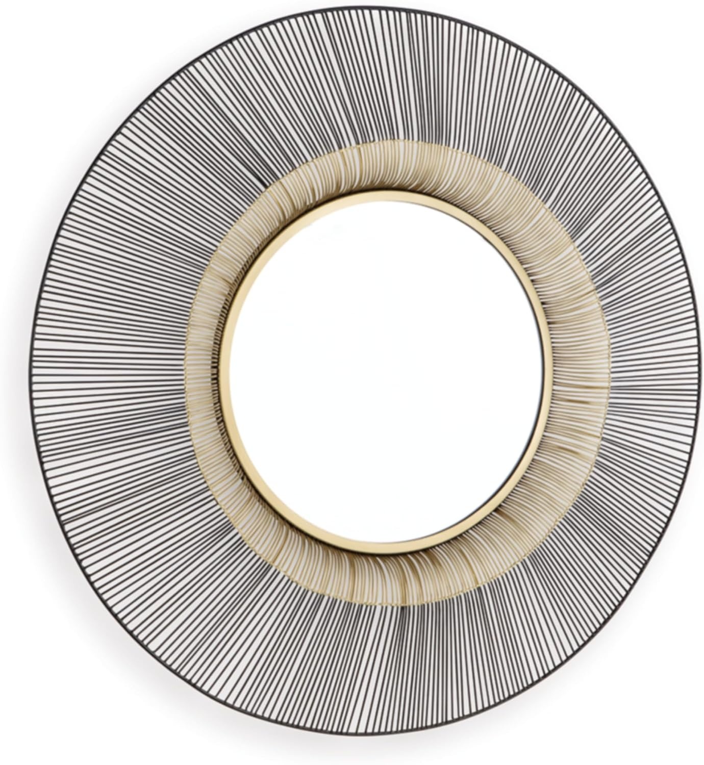 image:imageSignature Design by Ashley Dallmen Contemporary Accent Mirror with Thick Frame Black amp Gold