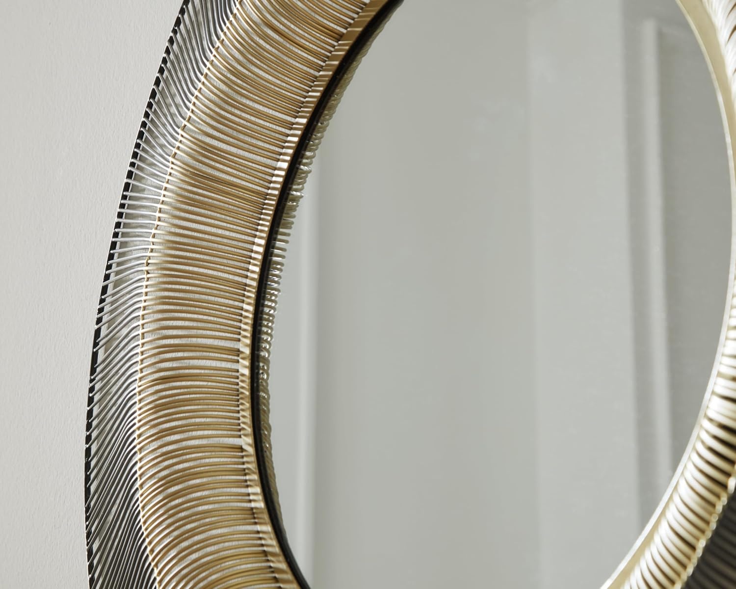 image:imageSignature Design by Ashley Dallmen Contemporary Accent Mirror with Thick Frame Black amp Gold