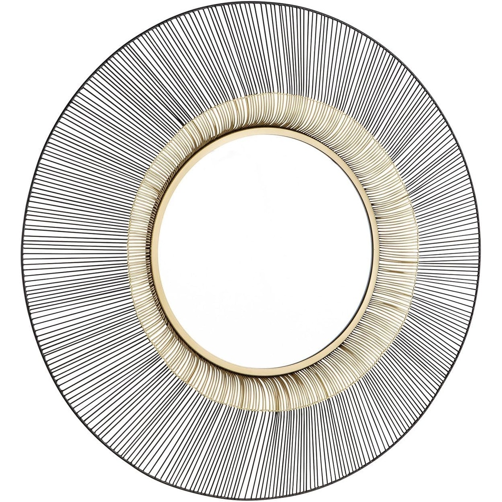 image:imageSignature Design by Ashley Dallmen Contemporary Accent Mirror with Thick Frame Black amp Gold