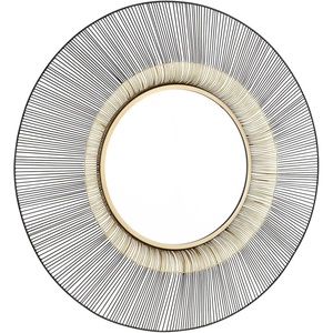 Signature Design by Ashley Dallmen Contemporary Accent Mirror with Thick Frame, Black & Gold