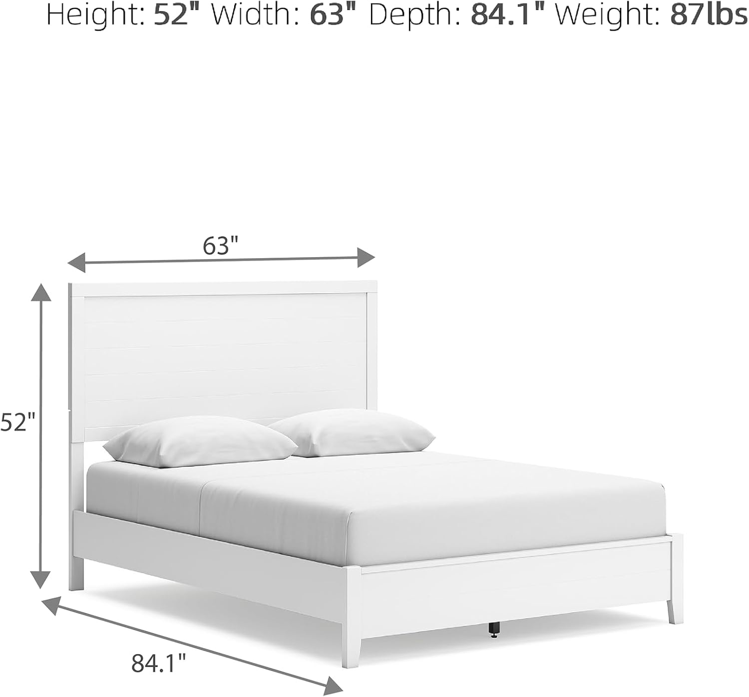 image:imageSignature Design by Ashley Binterglen Queen Panel Bed Frame White