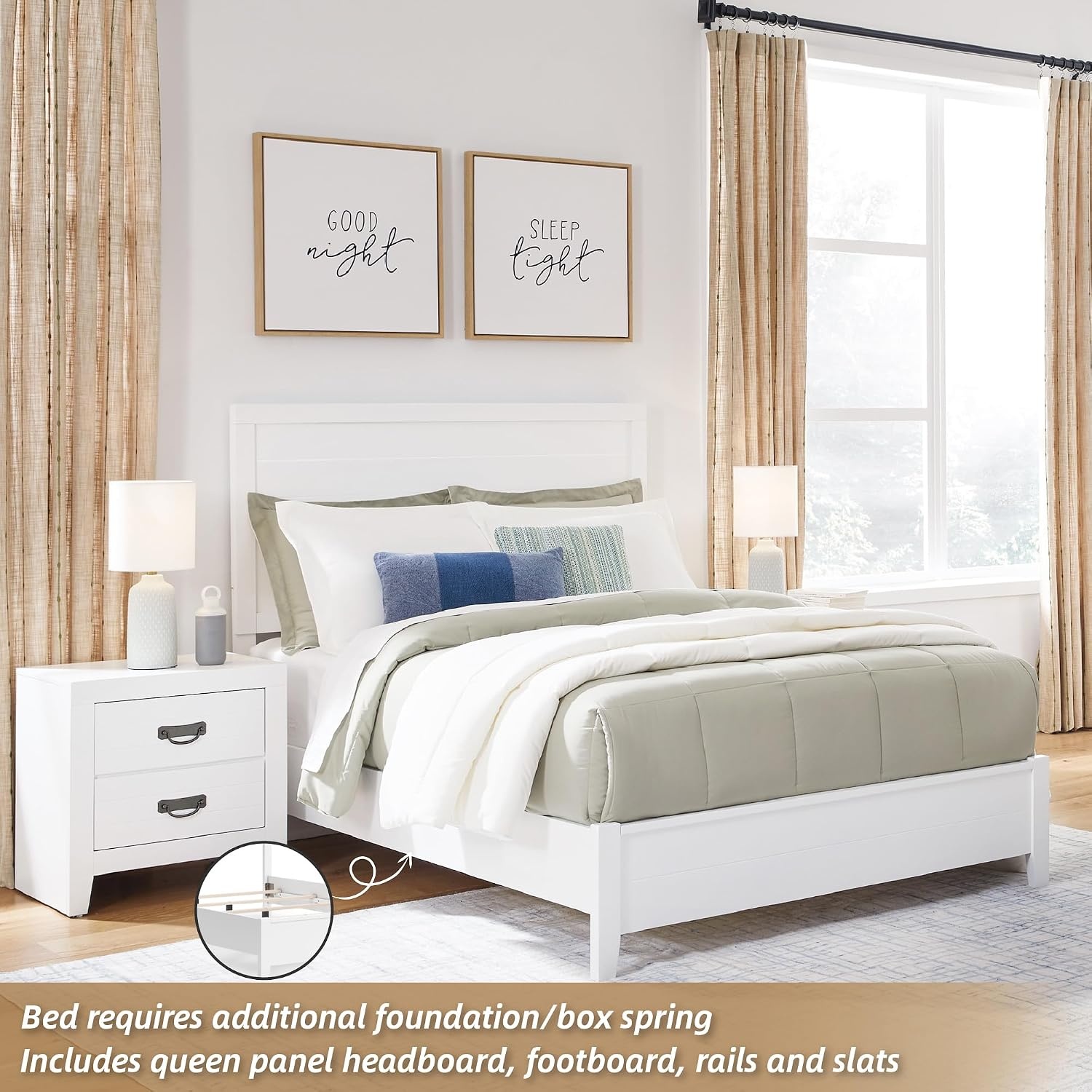 image:imageSignature Design by Ashley Binterglen Queen Panel Bed Frame White