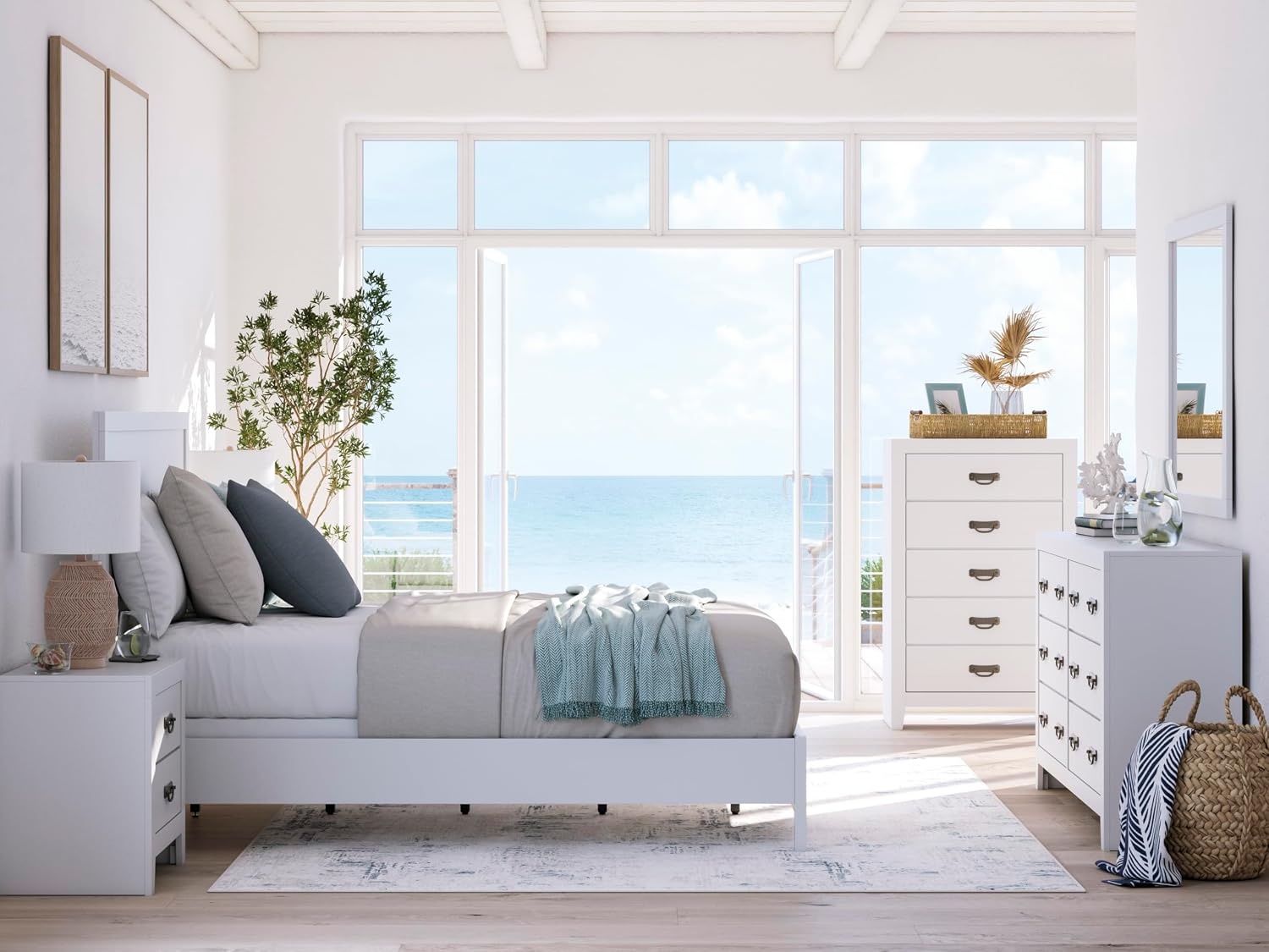 image:imageSignature Design by Ashley Binterglen Queen Panel Bed Frame White