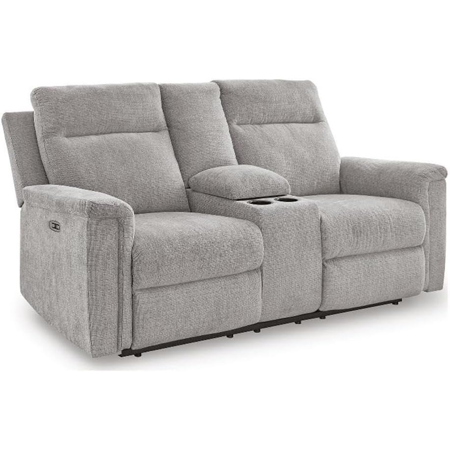 image:imageSignature Design by Ashley Brighton Hollow Power Reclining Loveseat in Ash