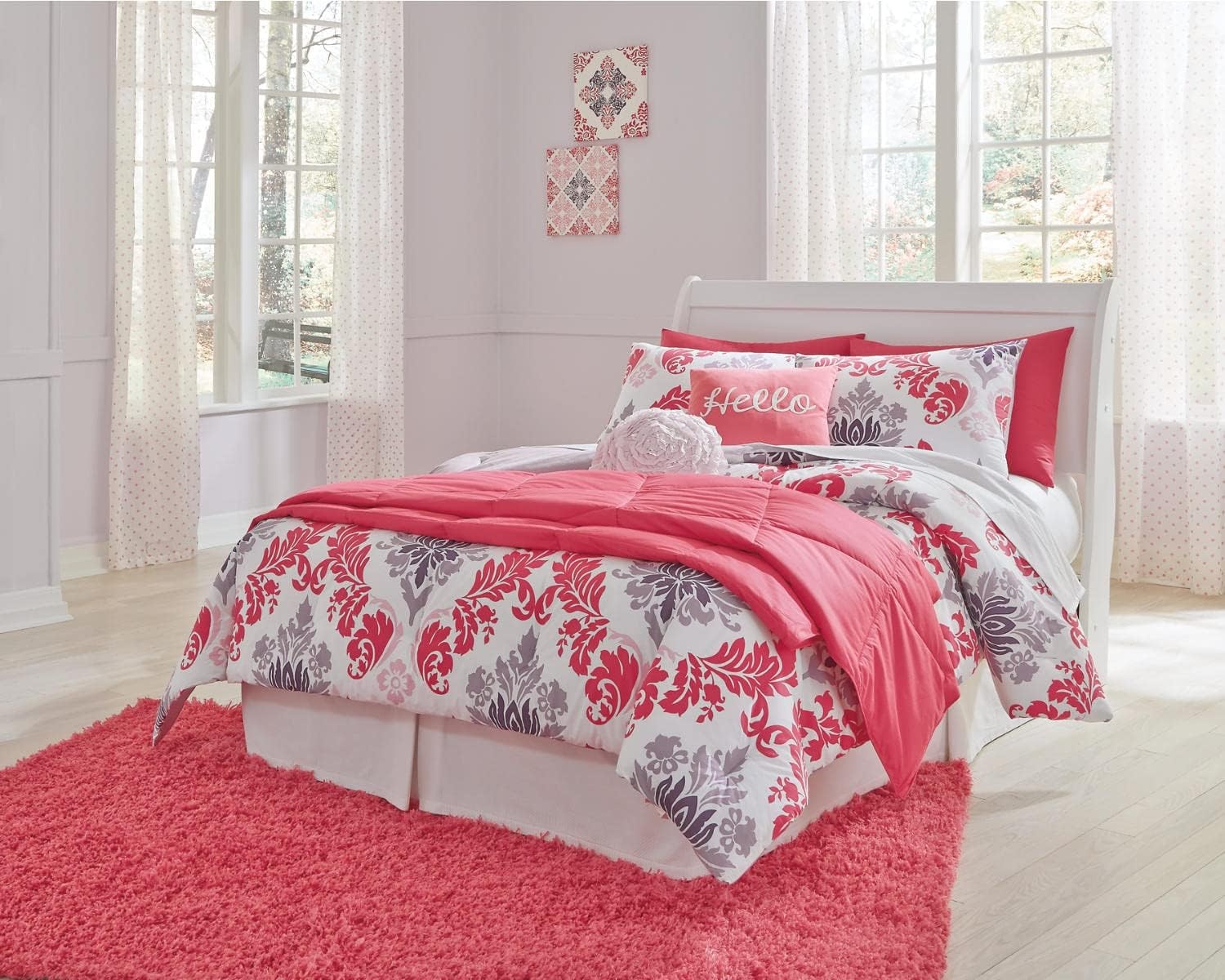 image:imageSignature Design by Ashley Huey Vineyard Full Sleigh Bed BlackWhite