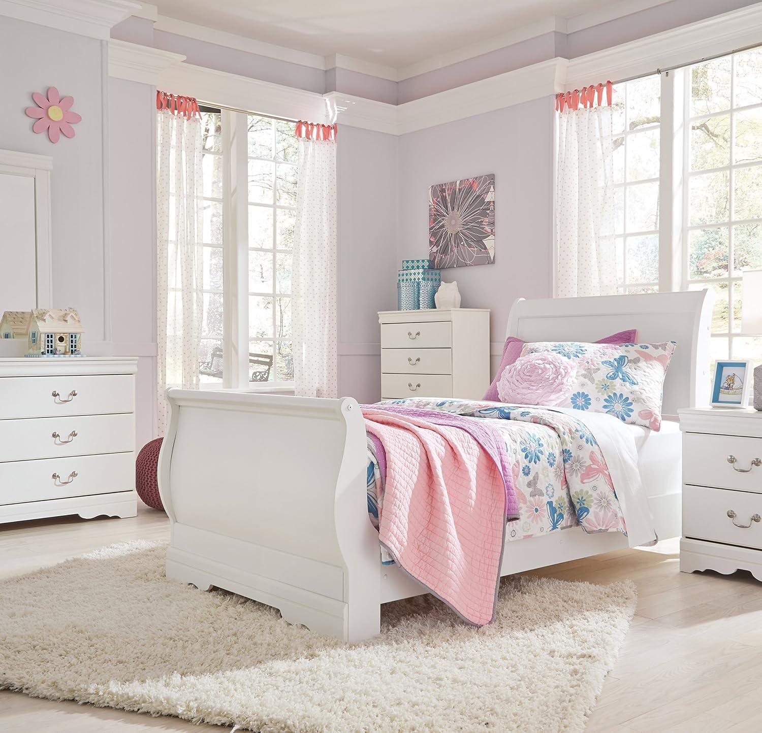 image:imageSignature Design by Ashley Huey Vineyard Full Sleigh Bed BlackWhite