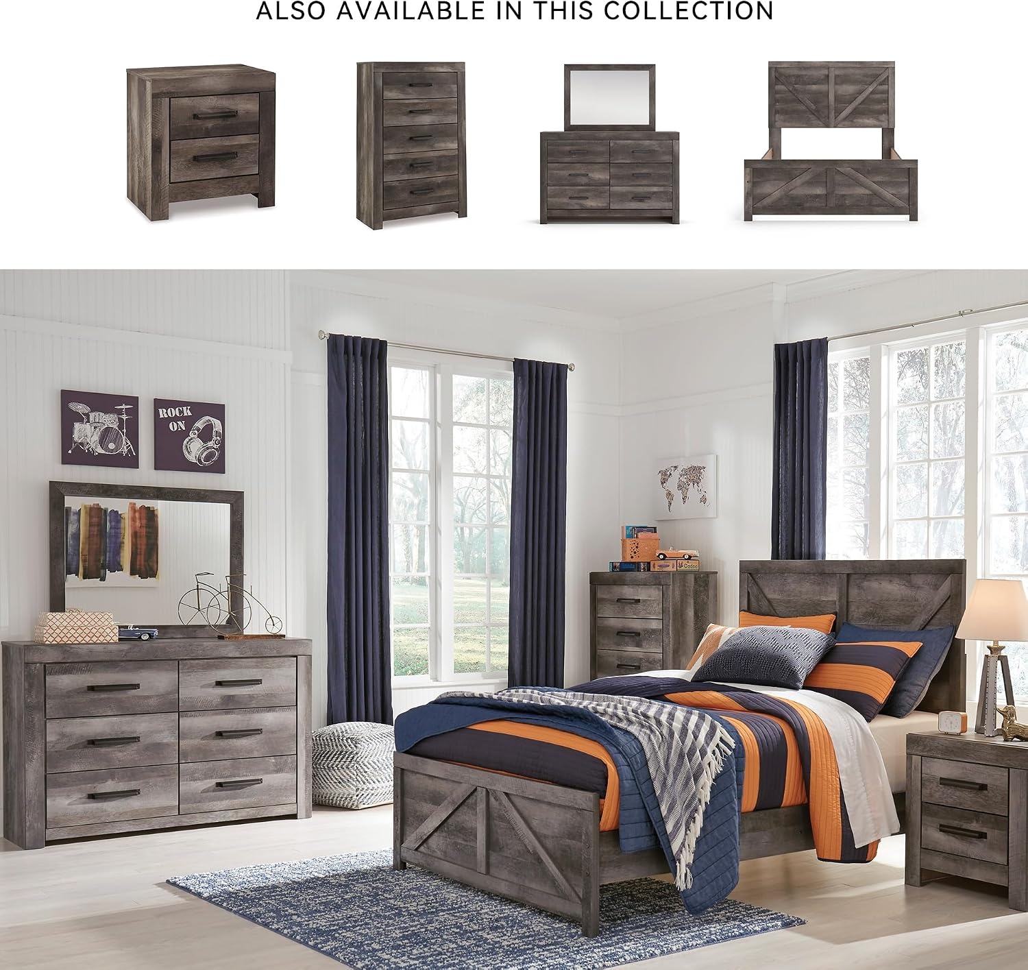 image:imageSignature Design by Ashley Wynnlow 3Piece Full Size Bed Frame GrayGrey