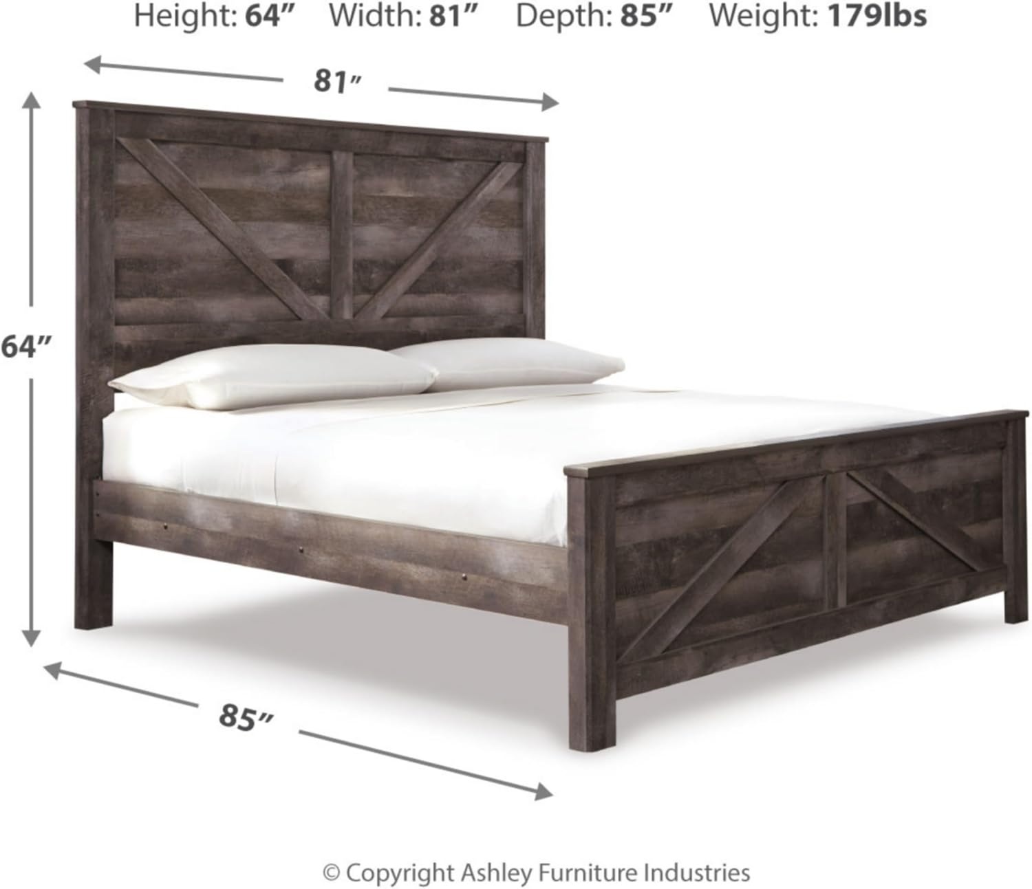 image:imageSignature Design by Ashley Wynnlow 3Piece Full Size Bed Frame GrayGrey