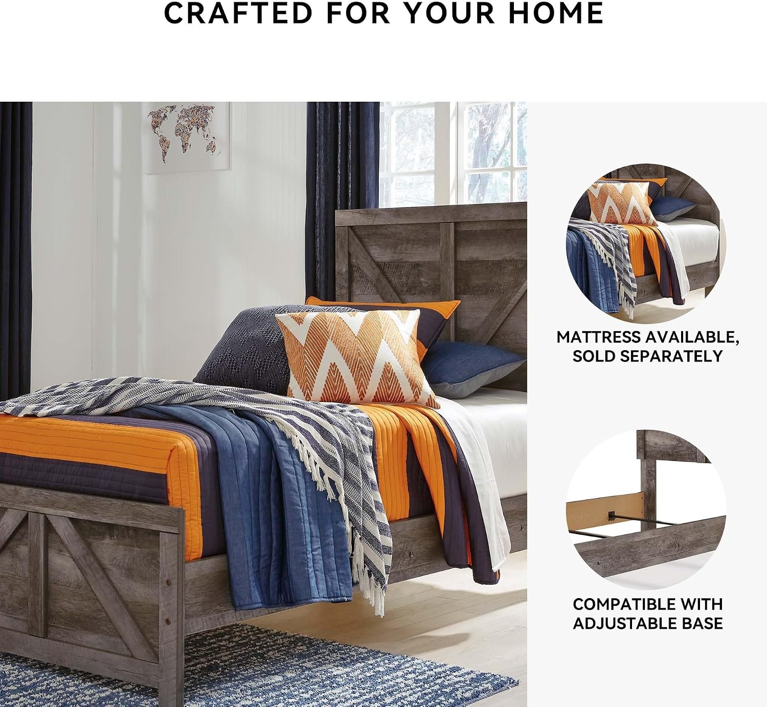image:imageSignature Design by Ashley Wynnlow 3Piece Full Size Bed Frame GrayGrey