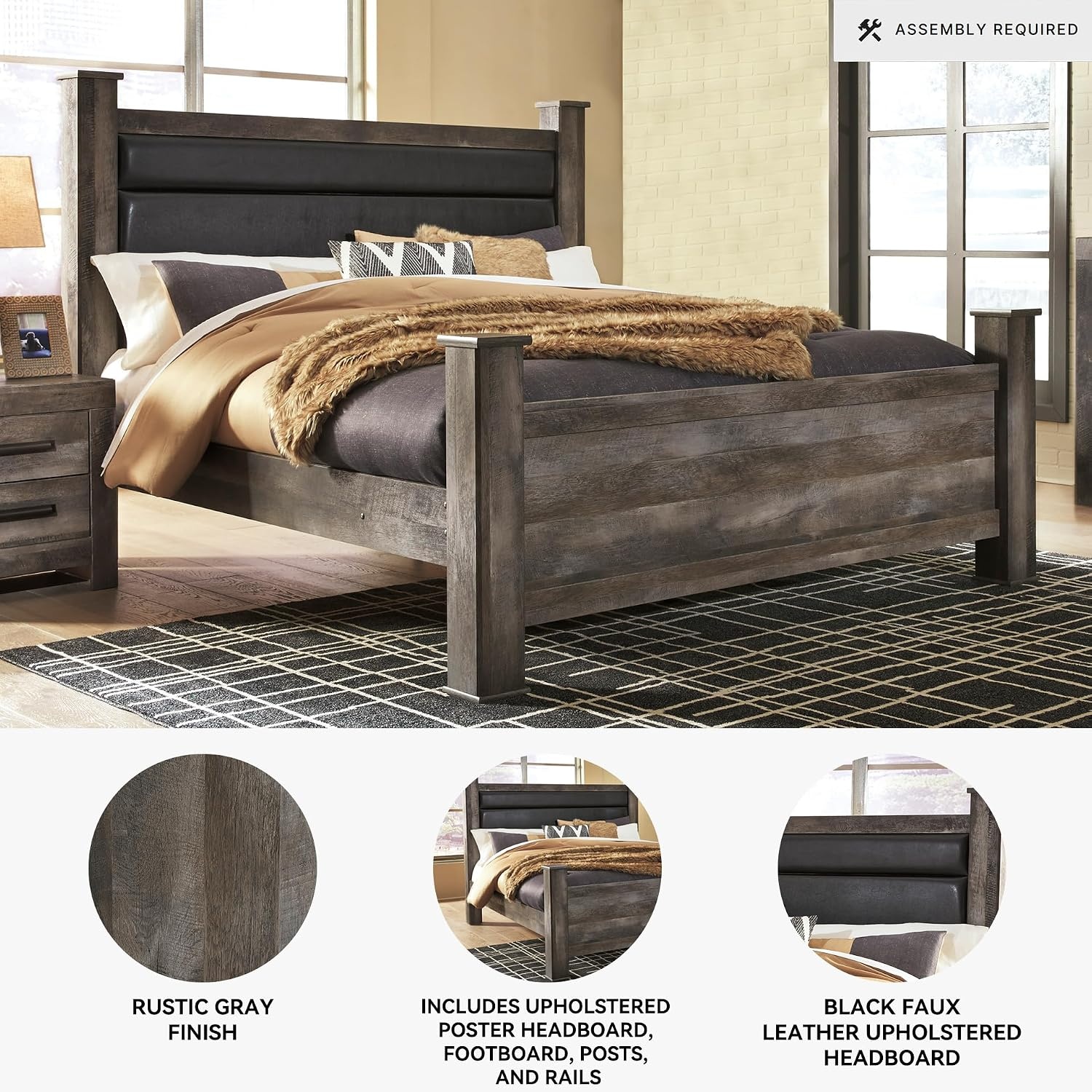 image:imageSignature Design by Ashley Wynnlow 3Piece Full Size Bed Frame GrayGrey
